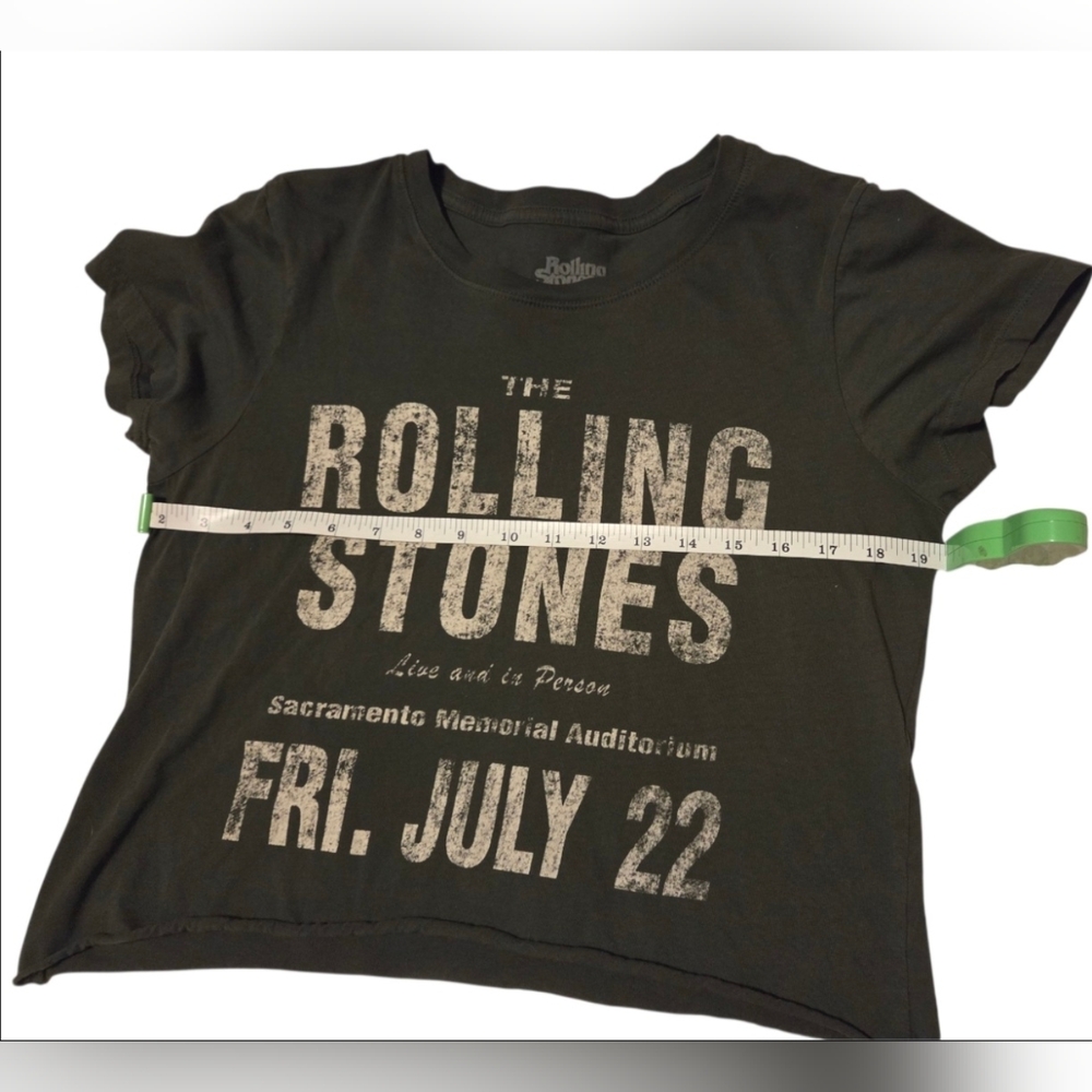 Rolling Stones Dark Olive Cropped Concert Tee L - Picture 4 of 7